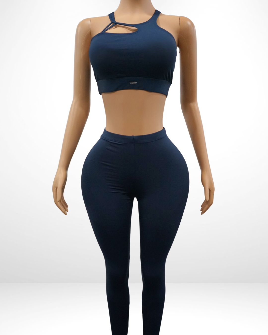 V-Ruched Leggings Cutout Set