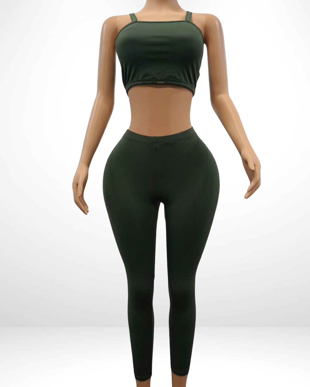 V-Ruched Leggings Strappy Set