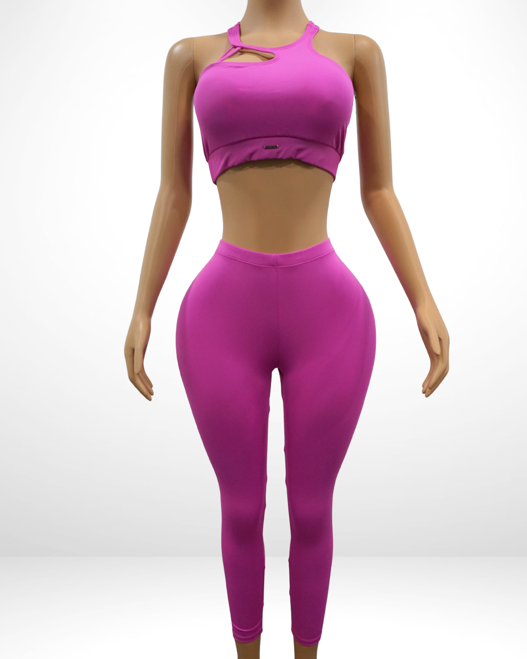 V-Ruched Leggings Cutout Set