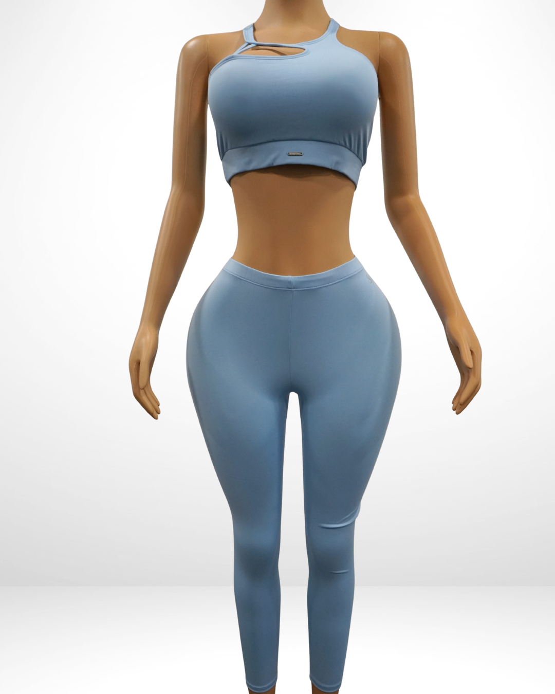 V-Ruched Leggings Cutout Set