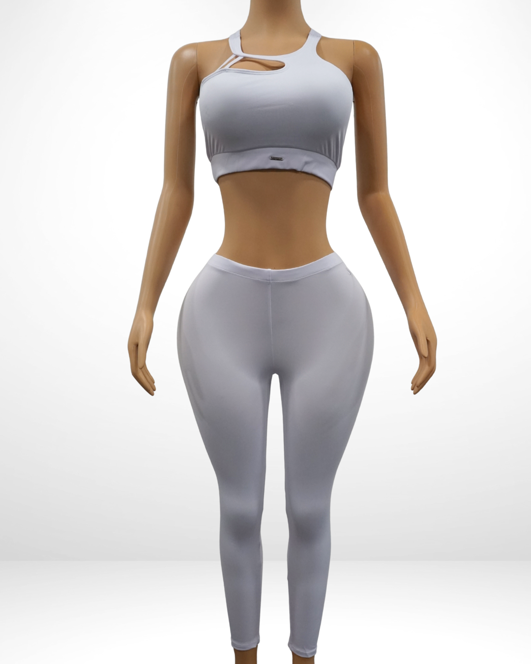 V-Ruched Leggings Cutout Set