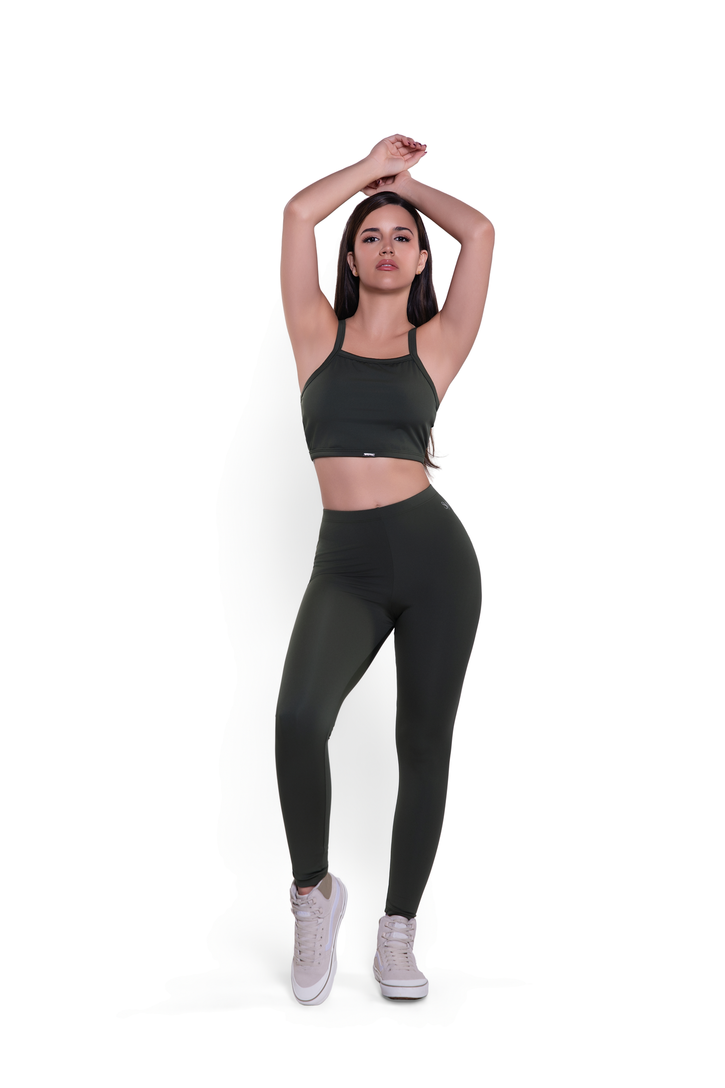V-Ruched Leggings Strappy Set