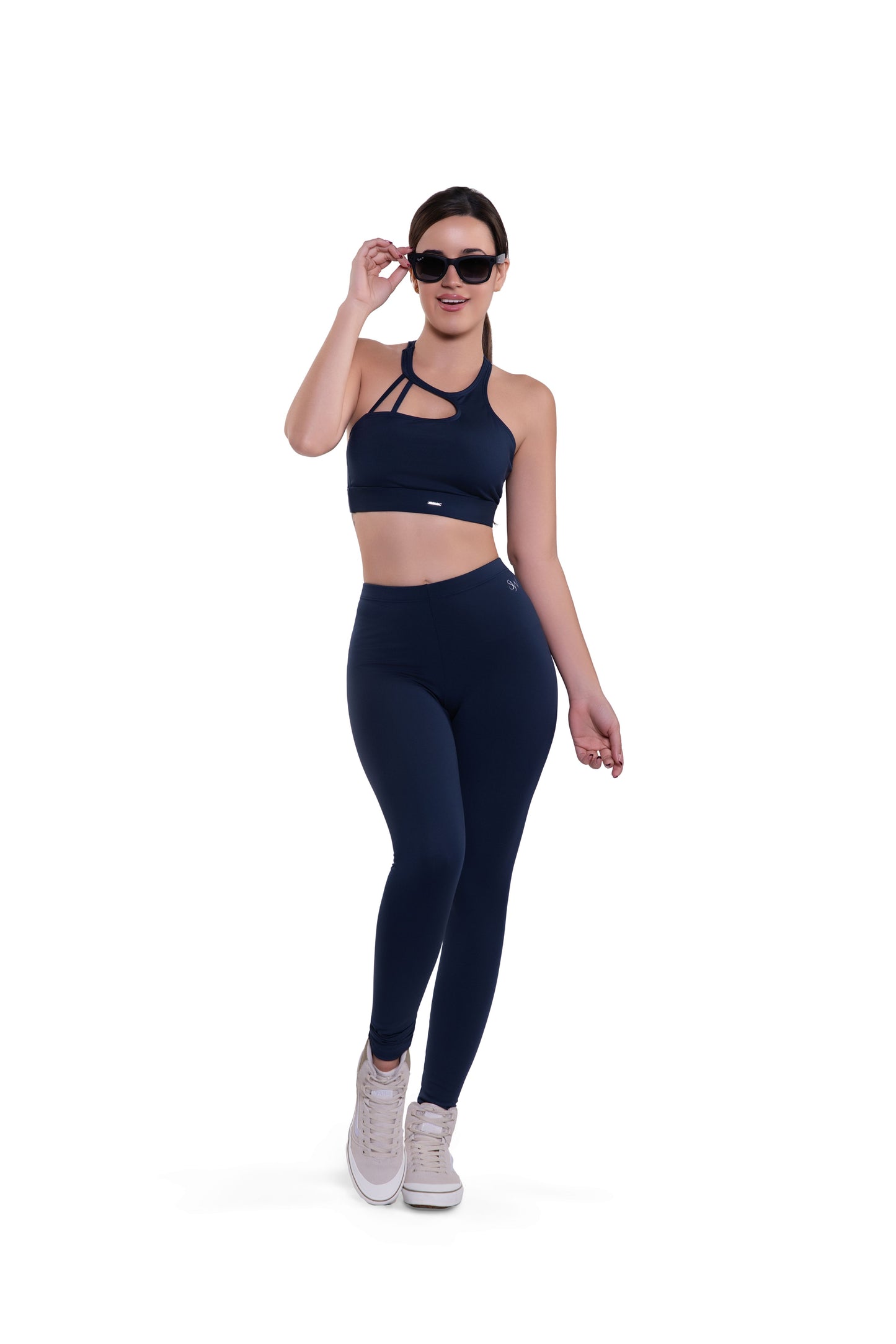 V-Ruched Leggings Cutout Set