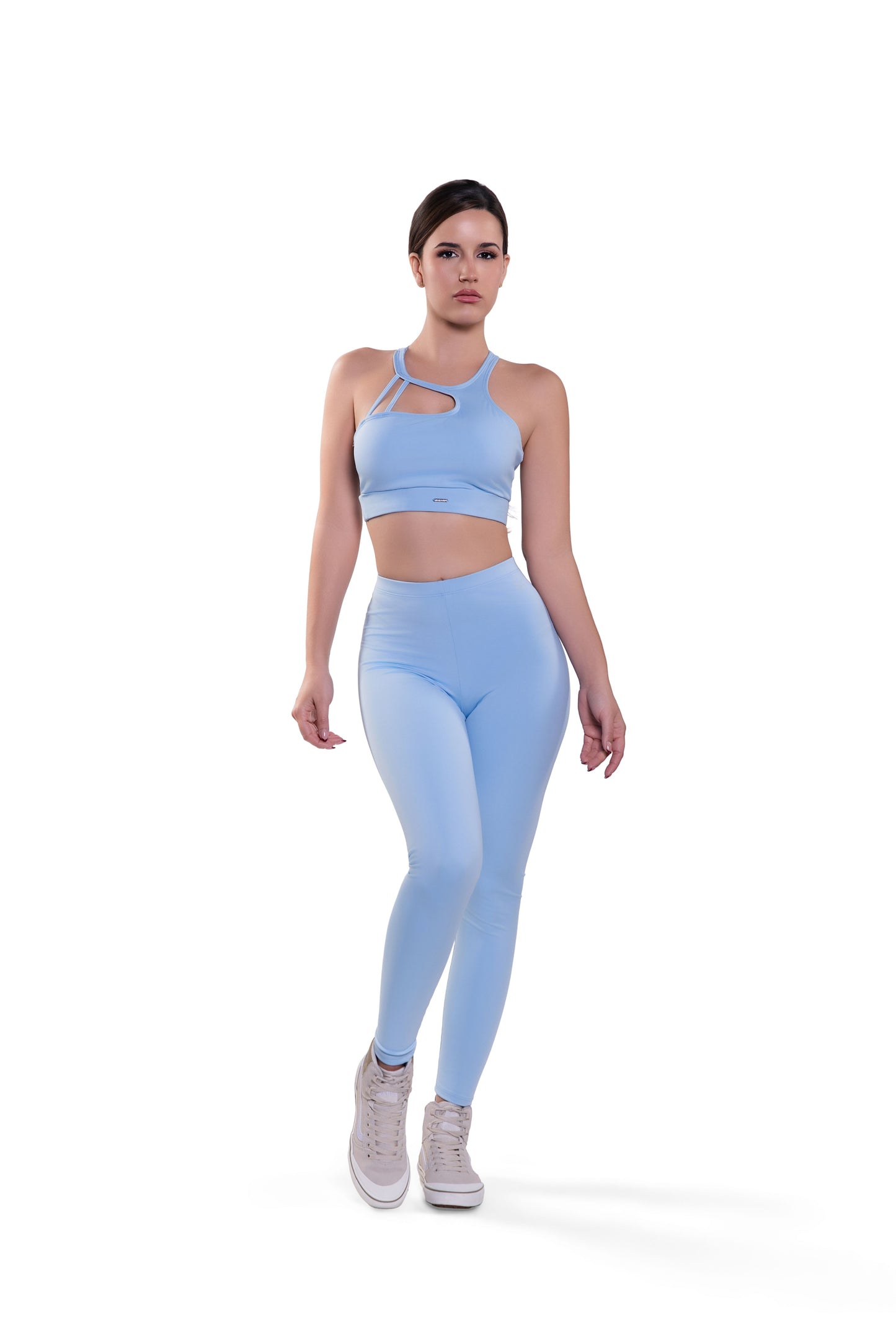 V-Ruched Leggings Cutout Set