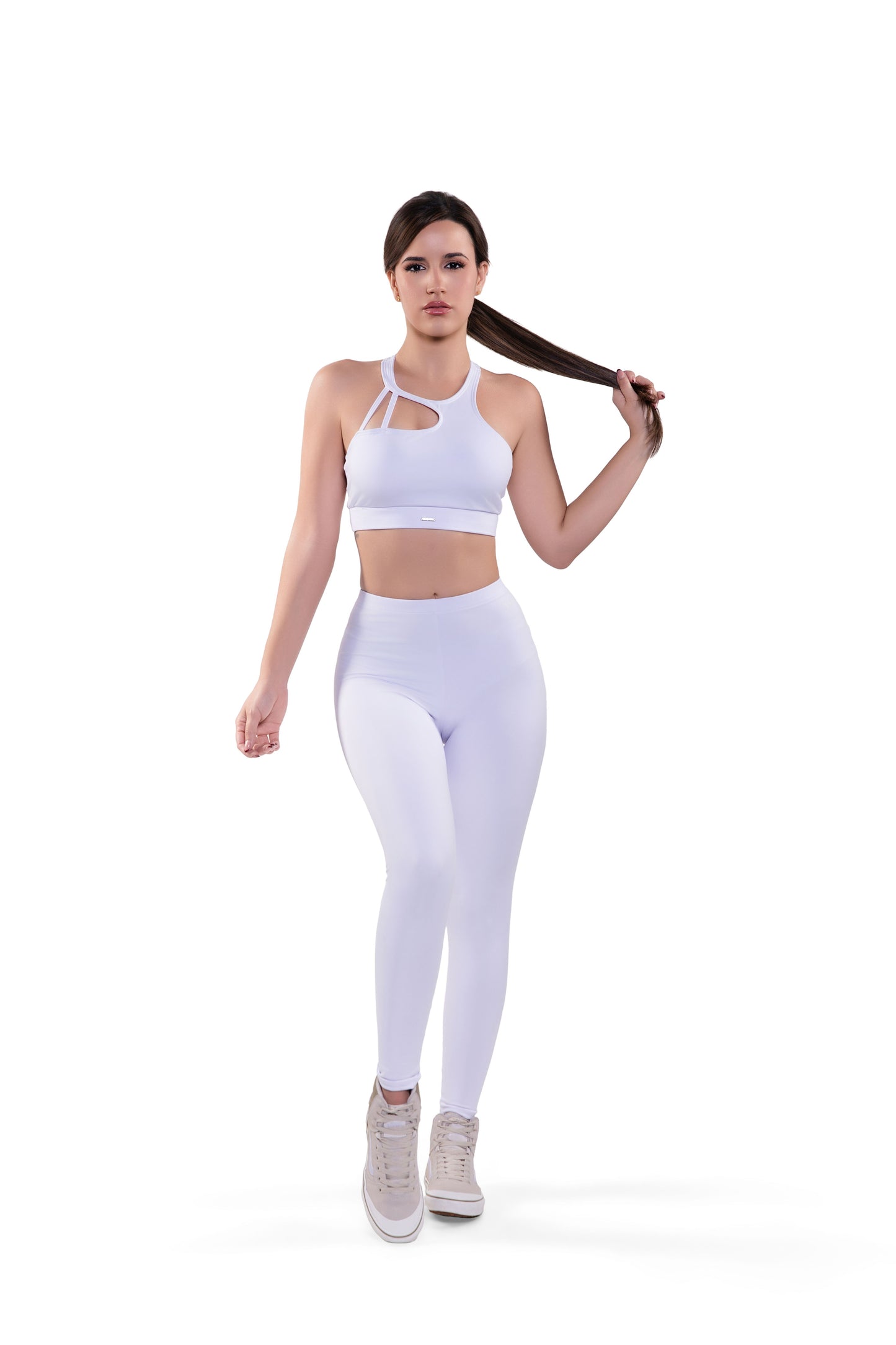 V-Ruched Leggings Cutout Set